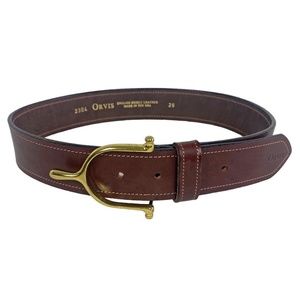 ORVIS Belt English Bridle Leather Dark Brown USA MADE Sz. 26 Equestrian #B1267